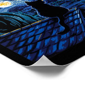 キャットスターリーナイトバンゴッホキャットアートラバーキャッおもしろいト ポスター (角)