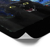 キャットスターリーナイトバンゴッホキャット猫好き ポスター (角)