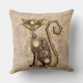 キャットスチームパンクヴィンテージレトロスタイル機 クッション (裏面)