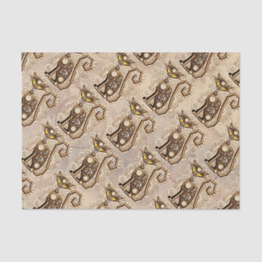 キャットスチームパンクヴィンテージレトロスタイル機 薄葉紙 (正面)