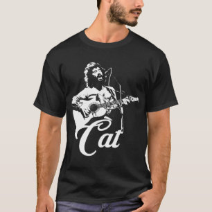 キャットスティーブンス – ホワイトステンシルエッセンシャルTシャツ Tシャツ