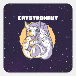 キャットストロナウツ 宇宙猫 スクエアシール