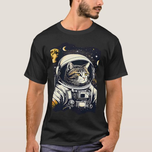 キャットストロナウツ 猫 宇宙飛行士 スペース イラスト 1 Tシャツ (正面)