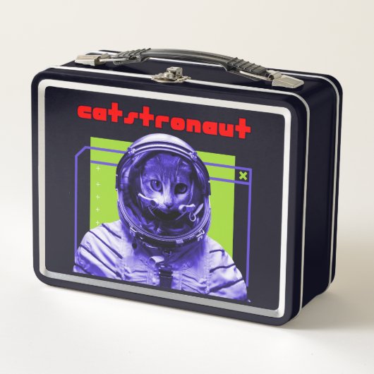 キャットストロナウツ 猫 宇宙飛行士 メタルランチボックス (正面)