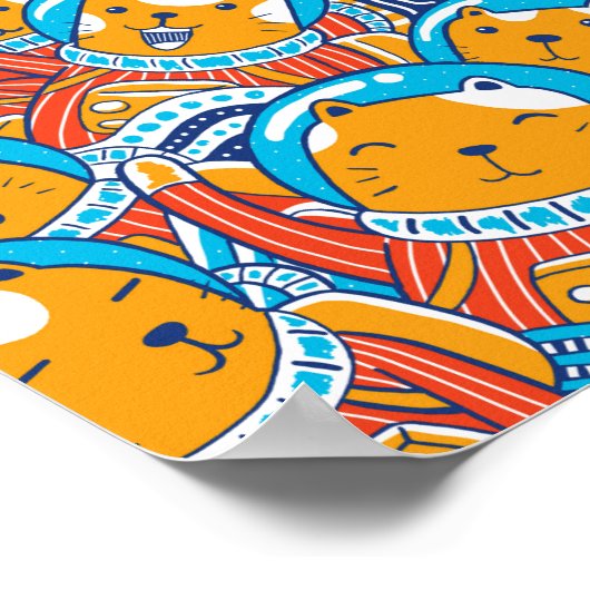 キャットストロナーズのかわいいイラストレーション ポスター (角)