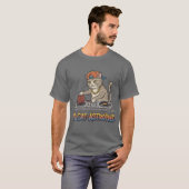 キャットストロフィー 笑える DJ ネコ ダジャレ Tシャツ (正面フル)
