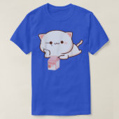 キャットストロベリーミルクアニメ日本のかわいい Tシャツ (デザイン正面)