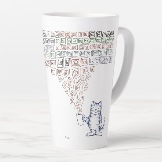 キャットストロングコーヒー カフェラテマグ (右アングル)