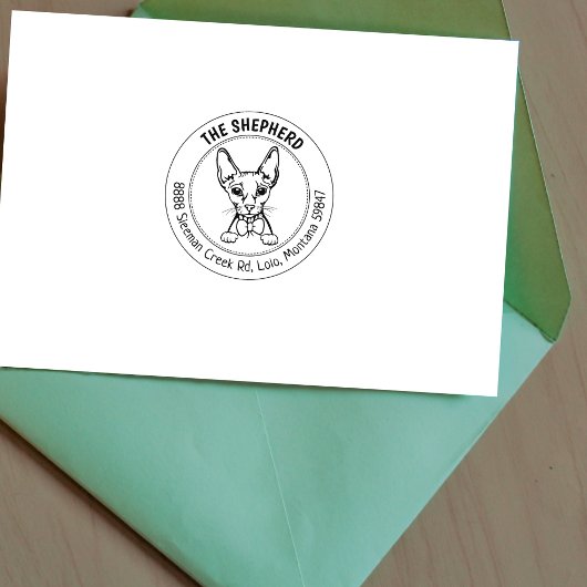 キャットスフィンクスファミリー差出人住所 ラバースタンプ