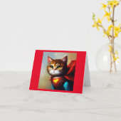 キャットスーパーヒーロー カード (黄色い花)