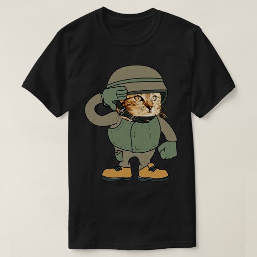 キャットソルジャー私の猫を愛する1 Tシャツ (デザイン正面)