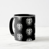 キャットタウラス〔占星術の〕十二宮図ブラックマグカップ マグカップ (正面左)