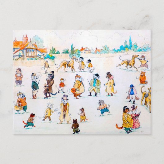 キャットタウンでのレース、ルイス・ワーイン ポストカード (正面)