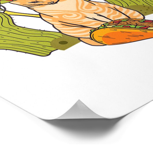 キャットタコソンブレロメキシコフィエスタおもしろいシンコデマ ポスター (角)