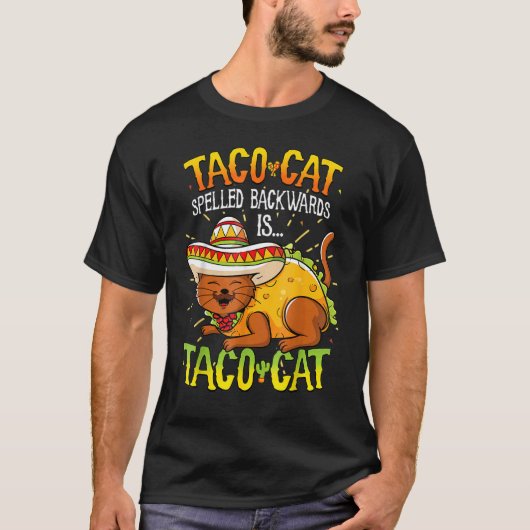 キャットタコユース男性メンズバックタコカート Tシャツ (正面)