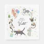 キャットタスティックパーフェクトバースデーパーティカスタムー スタンダードランチョンナプキン (正面)