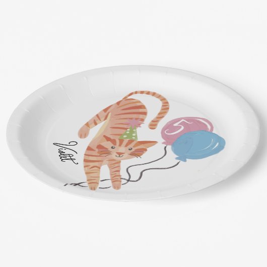 キャットタスティックパーフェクトバースデーパーティカスタムー ペーパープレート (アングル)