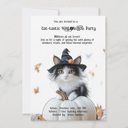 😺キャットタスティック ハロウィンパーティー招待状 招待状 (正面)