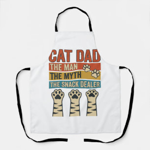 キャットダッド スナックディーラー ヴィンテージ猫好きTシャツ_1 エプロン