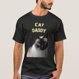 キャットダディ芸術的シャム猫パパTシャツ Tシャツ