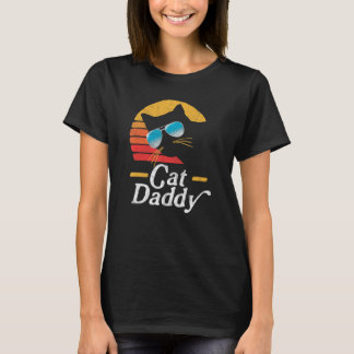 キャットダディ ヴィンテージ 80年代風 猫 レトロ サングラス D Tシャツ