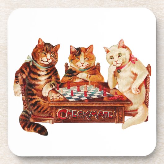 キャットチェスチェックメイトLouis Wain Coaster コースター (正面)