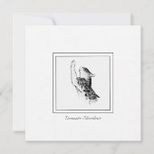 キャットチョークモダン&木炭ブラック&ホワイトスケッチ ノートカード (正面)