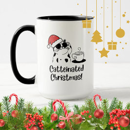キャットティネーション クリスマスコーヒーと猫好きホリデー マグカップ