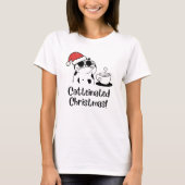 キャットティネーション クリスマスコーヒーと猫好きホリデー Tシャツ (正面)