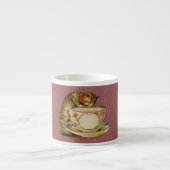 キャットティーカップキュートビクトリアンヴィンテージ エスプレッソカップ (正面)