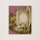 キャットティーカップキュートビクトリアンヴィンテージ ジグソーパズル (縦)