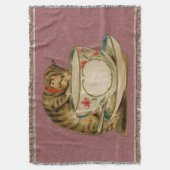 キャットティーカップキュートビクトリアンヴィンテージ スローブランケット (正面縦)