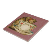 キャットティーカップキュートビクトリアンヴィンテージ タイル (側面)