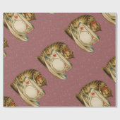 キャットティーカップキュートビクトリアンヴィンテージ ラッピングペーパー (フラット)