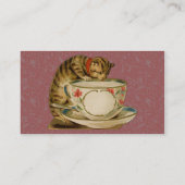 キャットティーカップキュートビクトリアンヴィンテージ 名刺 (裏面)