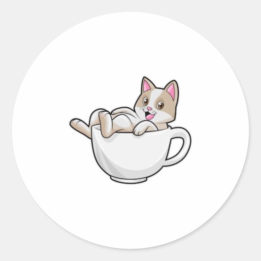 キャットティーカップ ラウンドシール (正面)