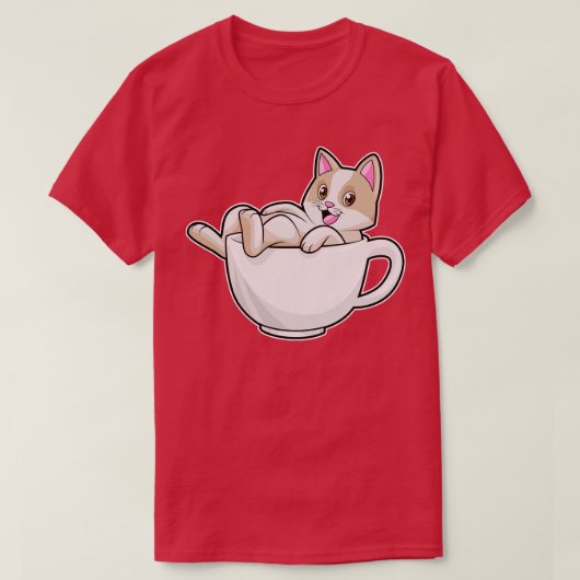 キャットティーカップ Tシャツ (デザイン正面)