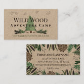 キャットテールピネコーンパインツリーフォレストテーマヴィンテージ 名刺 (正面/裏面)