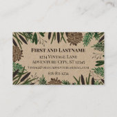 キャットテールピネコーンパインツリーフォレストテーマヴィンテージ 名刺 (裏面)