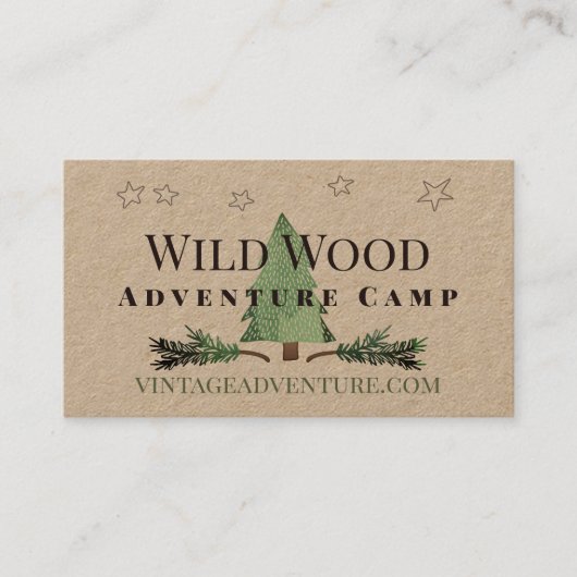 キャットテールピネコーンパインツリーフォレストテーマヴィンテージ 名刺 (正面)