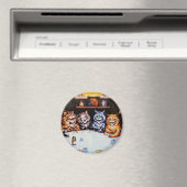 キャットディナーパーティールイワーインアートワーク マグネット (インサイチュ (食洗機))