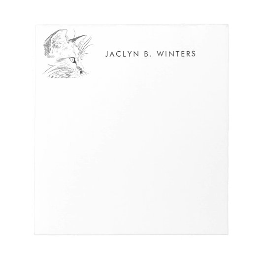 キャットデイリーミングスケッチ |猫好き パーソナライズされた ノートパッド (正面)