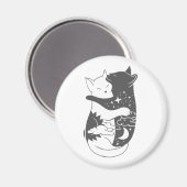 キャットデイcat nightイラストレーション – 背景を選択 マグネット (正面/裏面)