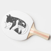 キャットデイcat nightイラストレーション – 背景を選択 卓球ラケット (横)