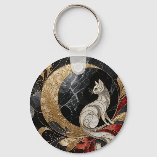 キャットデコキーチェーン キーホルダー (正面)