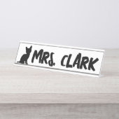 キャットデスクカスタム先生名プレート デスクネームプレート (正面)