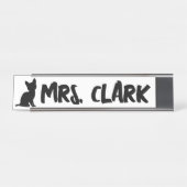 キャットデスクカスタム先生名プレート デスクネームプレート (正面)