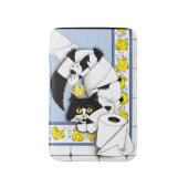 キャットトイレ紙ブルーイエロー バスマット (正面縦)