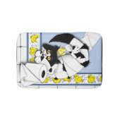 キャットトイレ紙ブルーイエロー バスマット (正面)