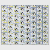 キャットトイレ紙ブルーイエロー ラッピングペーパー (フラット)